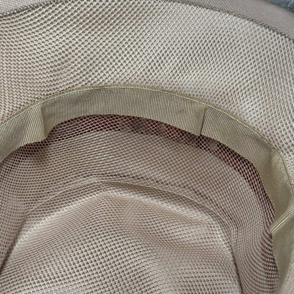 VTG Bucket Hat Cream Union Made Birdcage Veil Copper Satin Ribbon Band - Picture 8 of 15